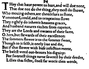 Sonnet 94 &ndash; 1609 Quarto