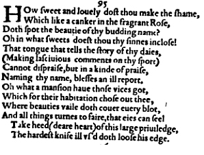 Sonnet 95 &ndash; 1609 Quarto
